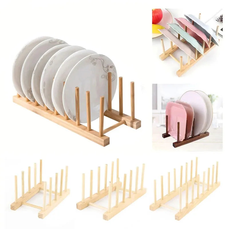 Dry & Dine™ Wooden Dish Rack – Stylish Multi-Functional Kitchen Organizer