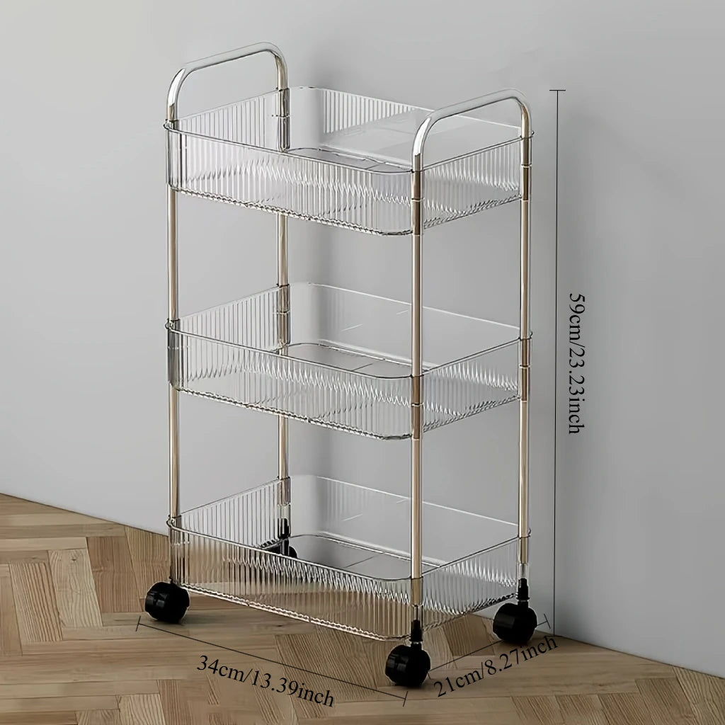 ClutterCruze™ Compact Rolling Storage Rack – Stackable Organizer for Kitchen & Home