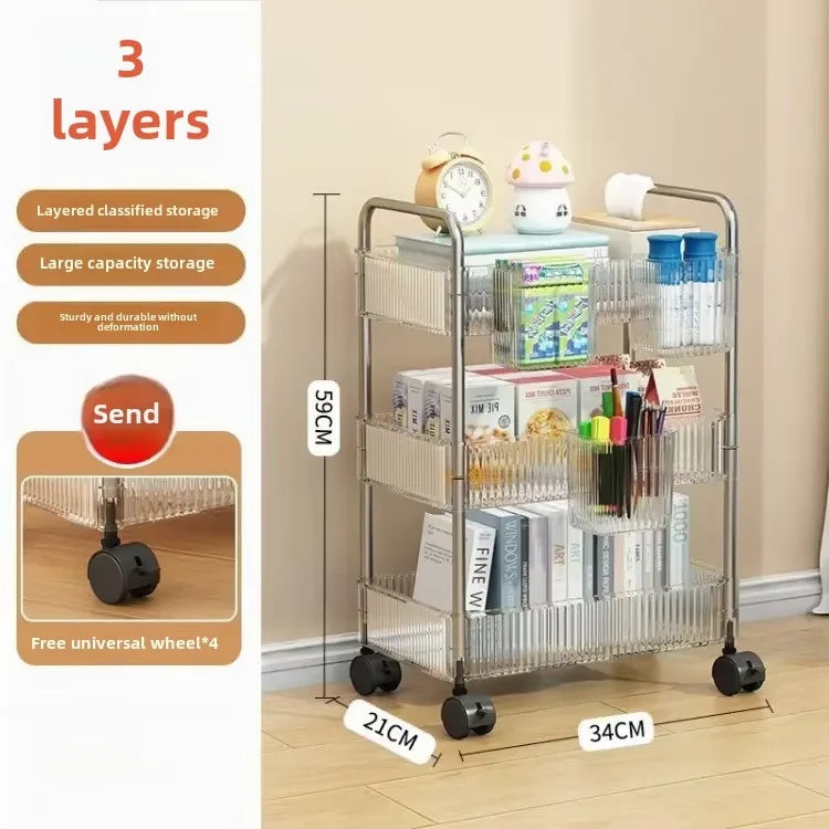 ClutterCruze™ Compact Rolling Storage Rack – Stackable Organizer for Kitchen & Home