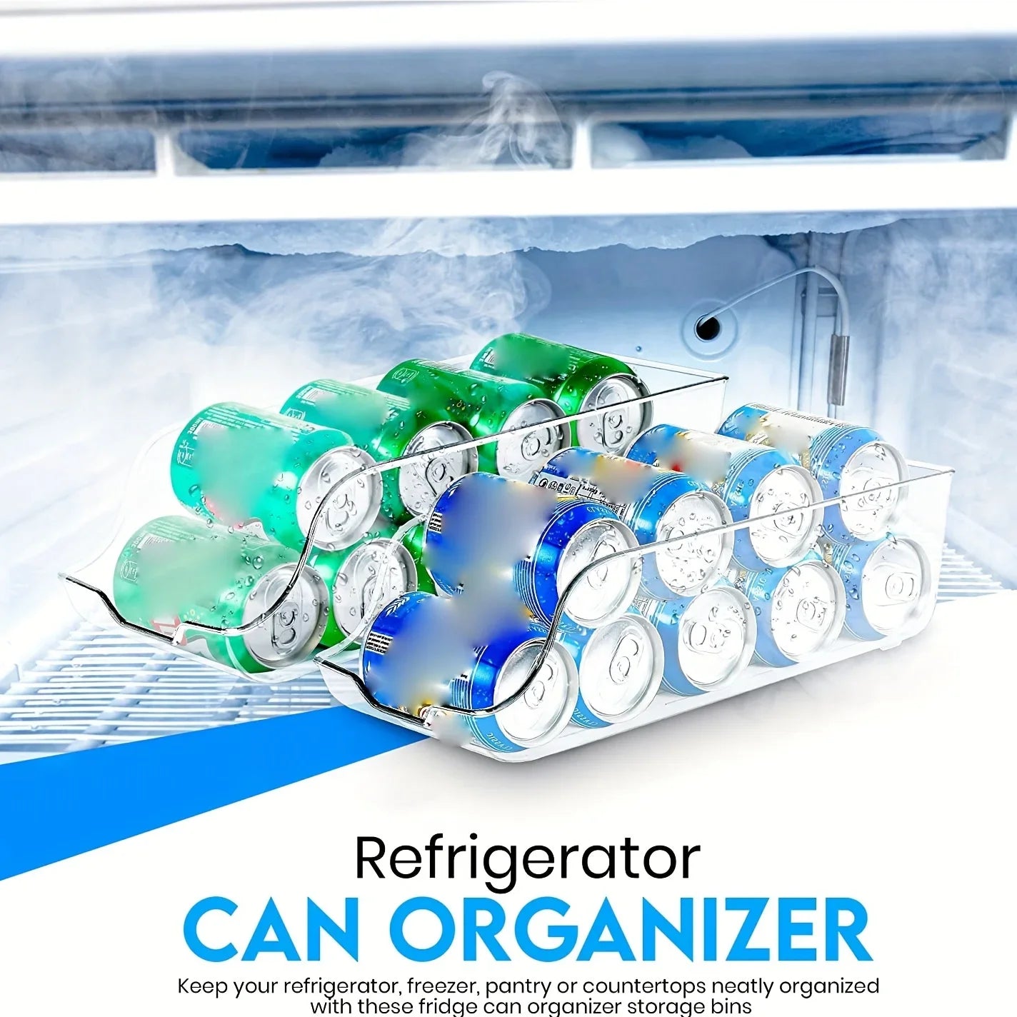 Chill & Fill™ Soda Can Organizer – Space-Saving Fridge & Pantry Storage