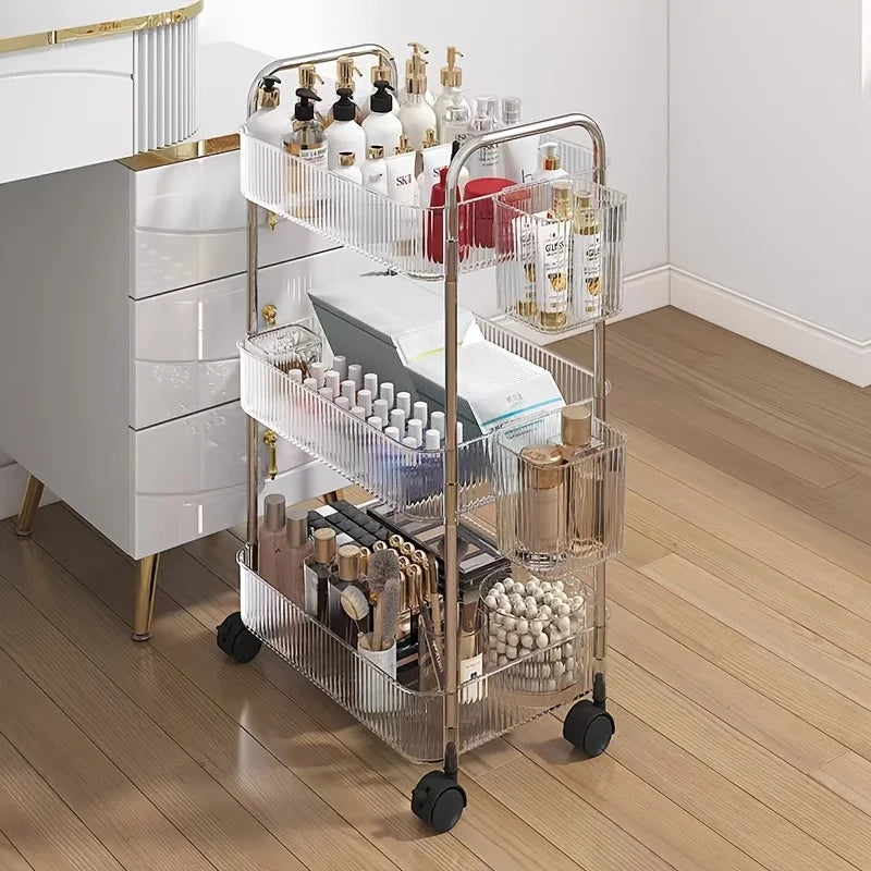 ClutterCruze™ Compact Rolling Storage Rack – Stackable Organizer for Kitchen & Home