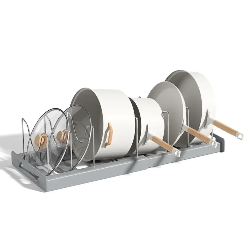 FlexiStore™ Foldable Kitchen Utensil & Pot Lid Organizer Rack