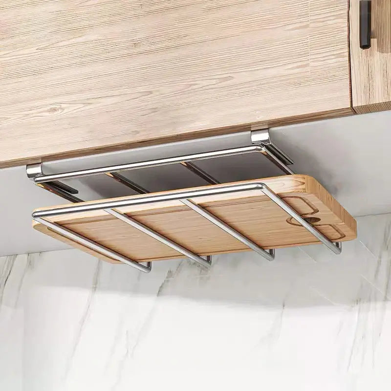 Board & Lid Buddy™ – Under-Cabinet Stainless Steel Organizer