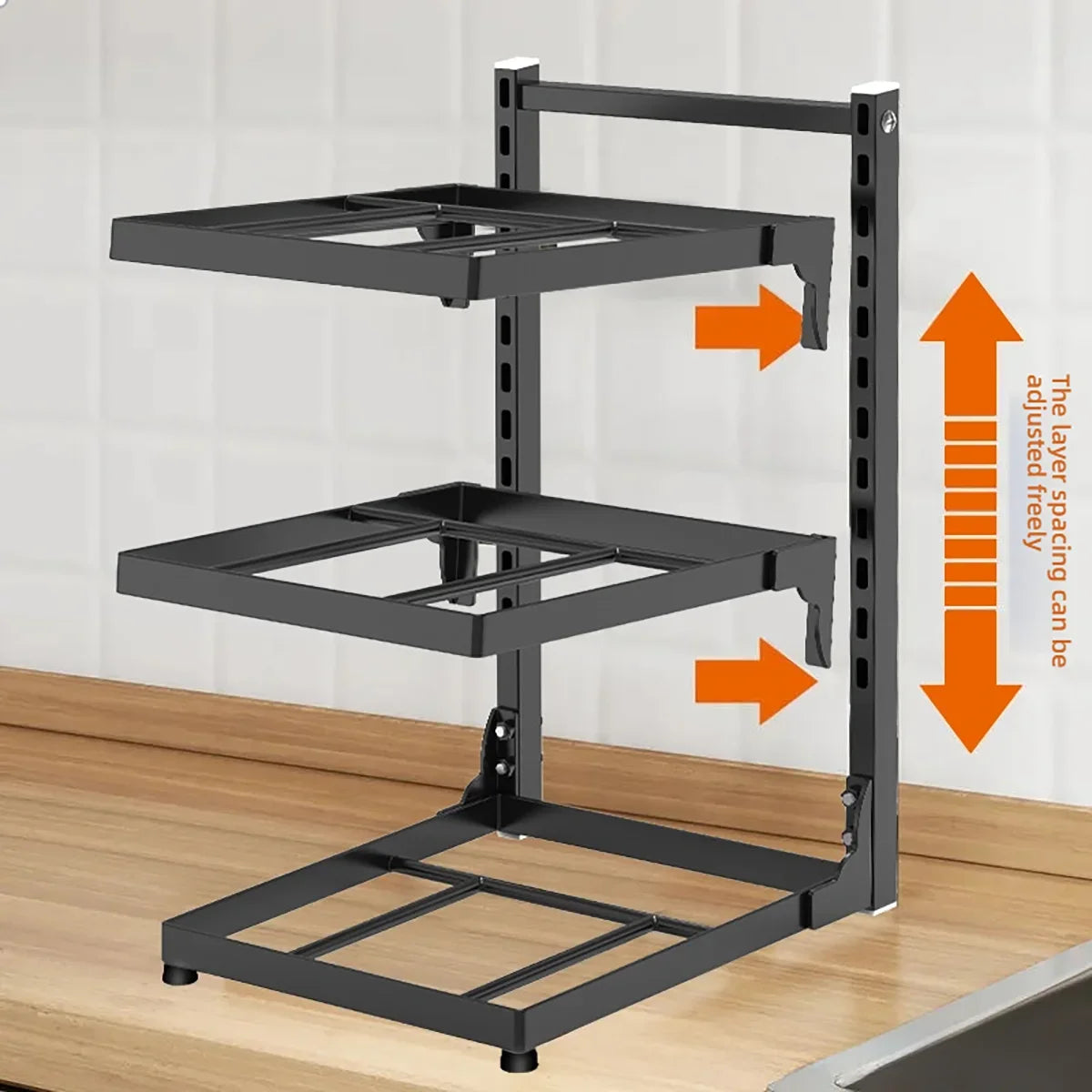 StackMaster™ Multi-Layer Kitchen Storage Rack – Adjustable Space Saver