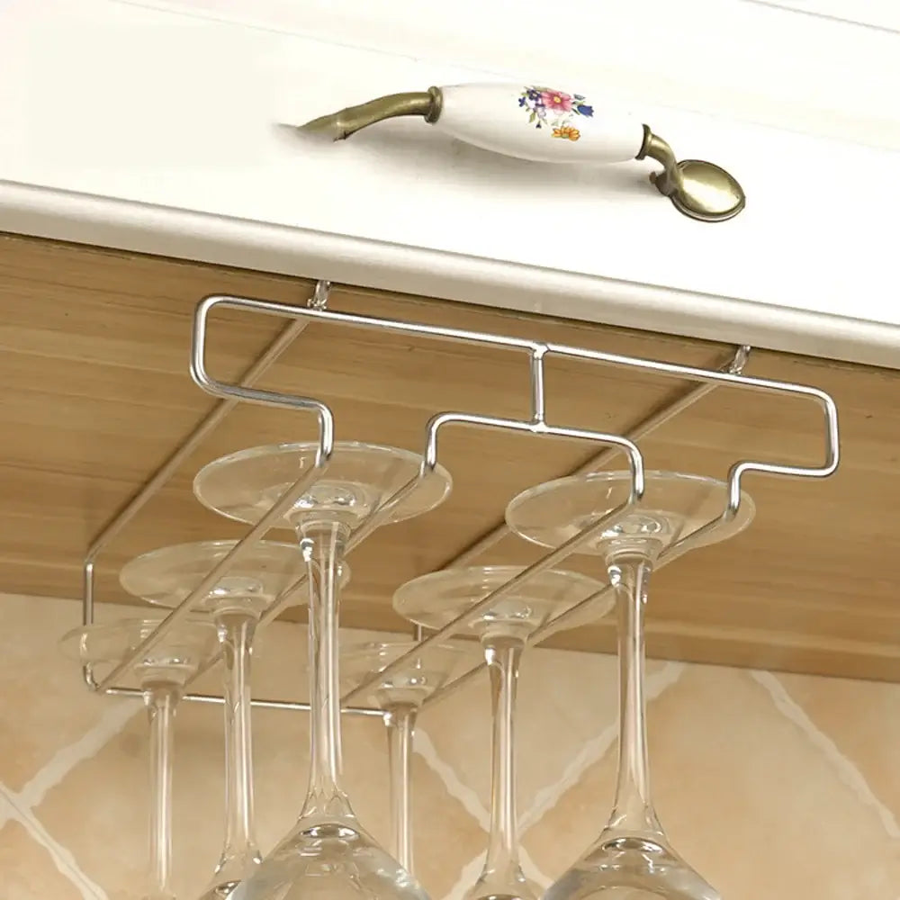 SipStyle™ Hanging Wine Glass Rack – Elegant Cabinet Stemware Organizer
