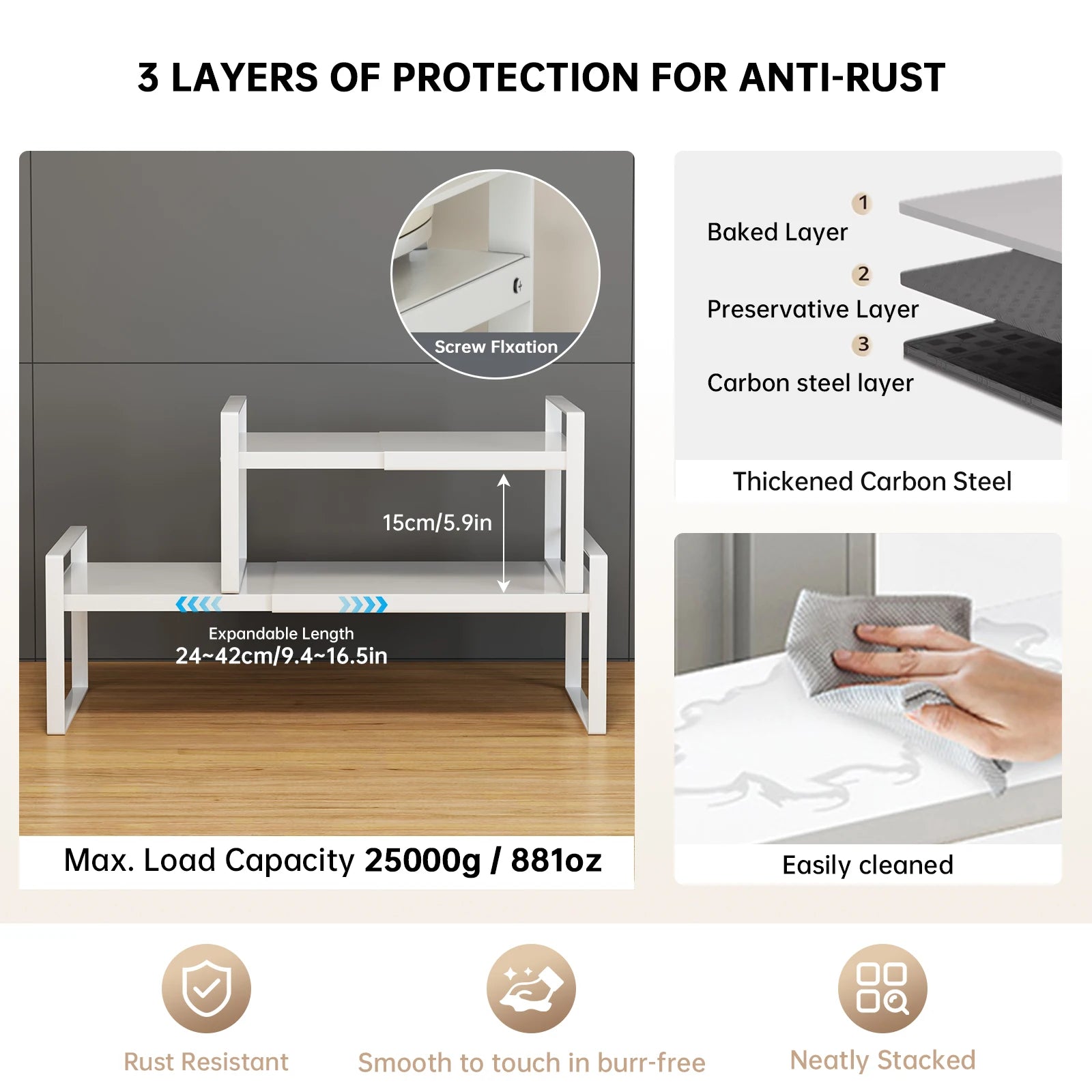 Multi-Purpose Expandable Kitchen Shelf- Declutter Your Cooking Area