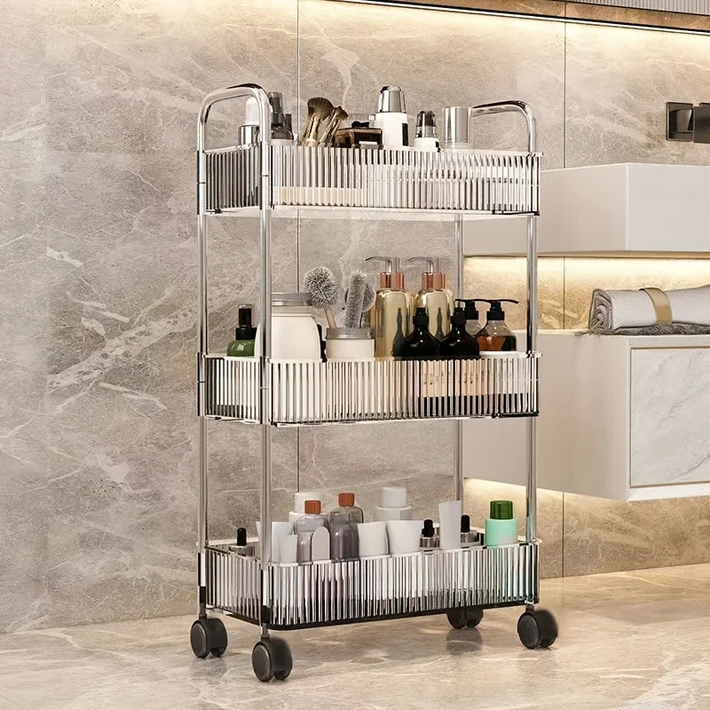 ClutterCruze™ Compact Rolling Storage Rack – Stackable Organizer for Kitchen & Home
