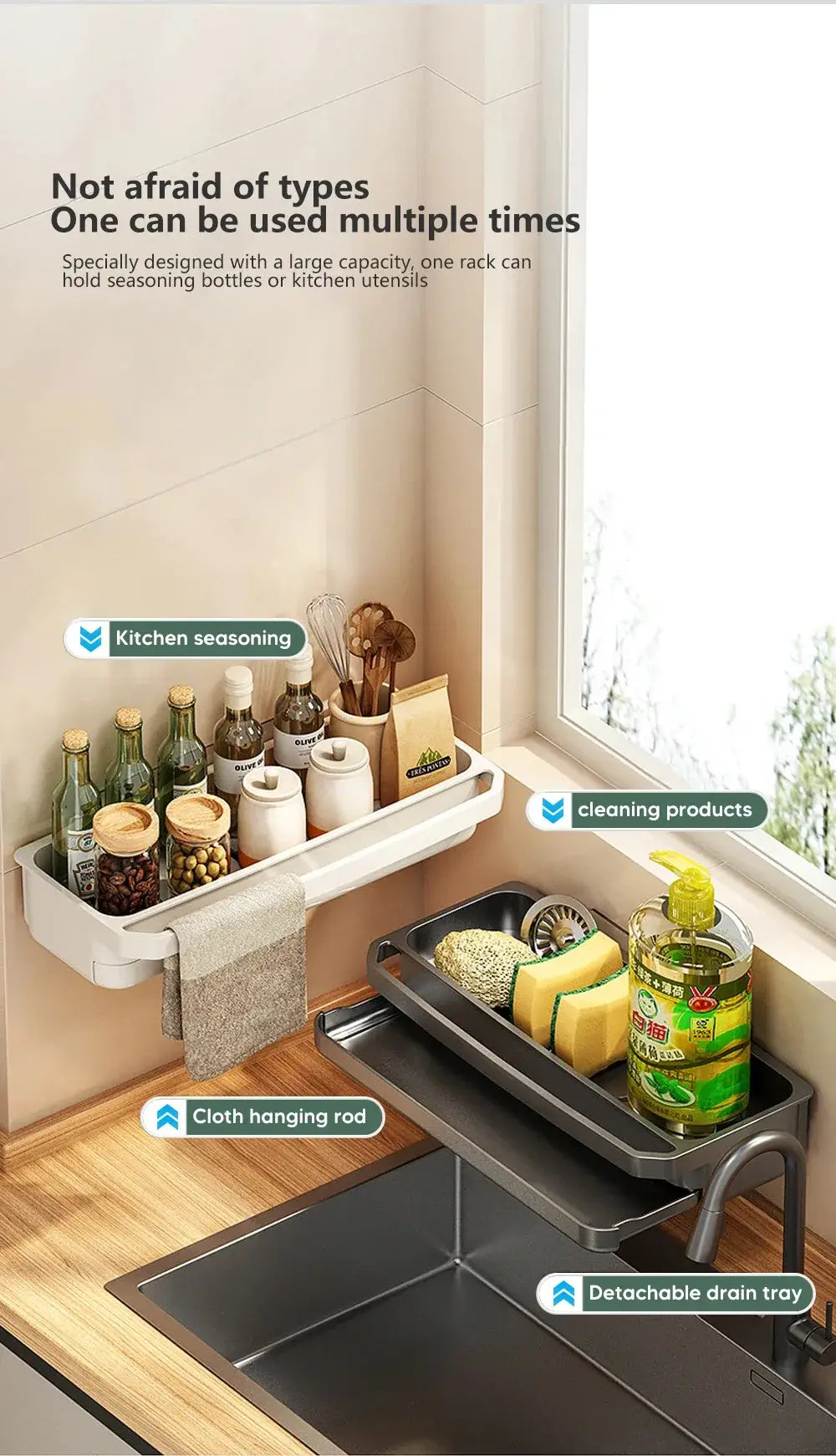 SinkSavior™ Self-Draining Kitchen Organizer – Keep Sponges & Cloths Fresh