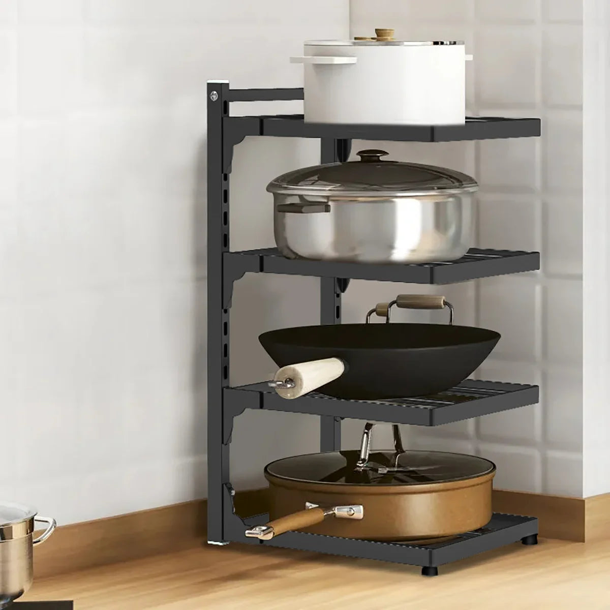 StackMaster™ Multi-Layer Kitchen Storage Rack – Adjustable Space Saver