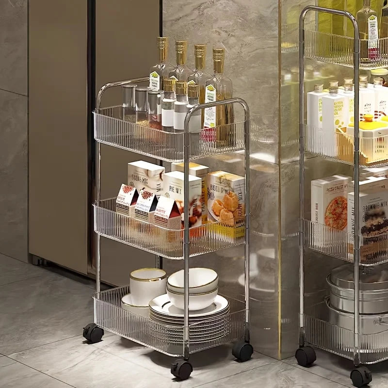 ClutterCruze™ Compact Rolling Storage Rack – Stackable Organizer for Kitchen & Home