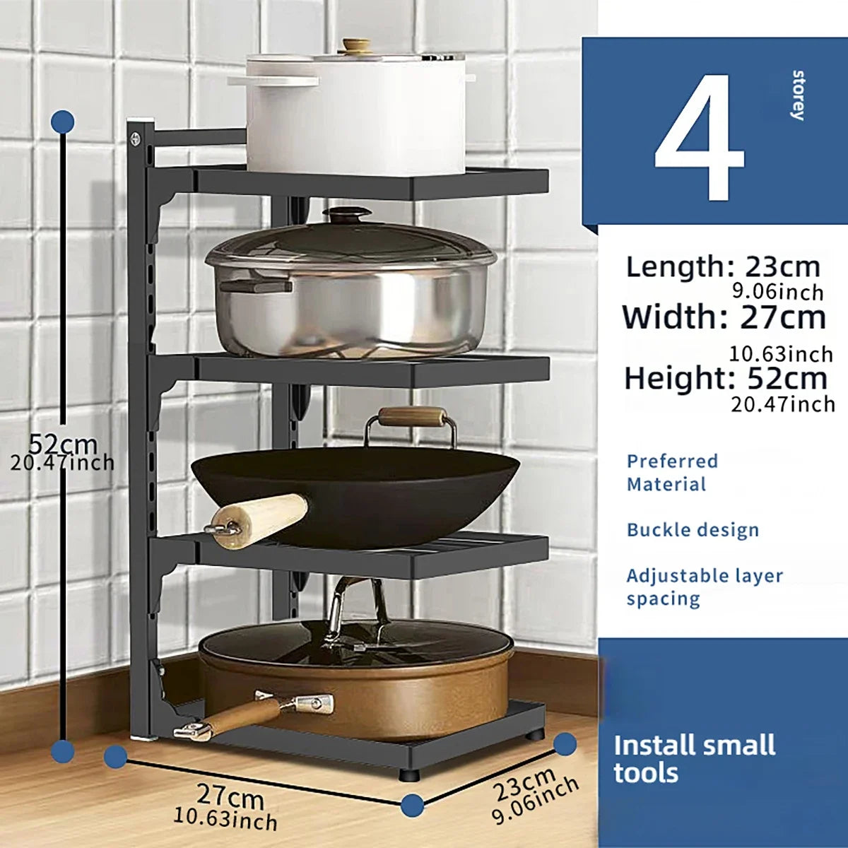 StackMaster™ Multi-Layer Kitchen Storage Rack – Adjustable Space Saver