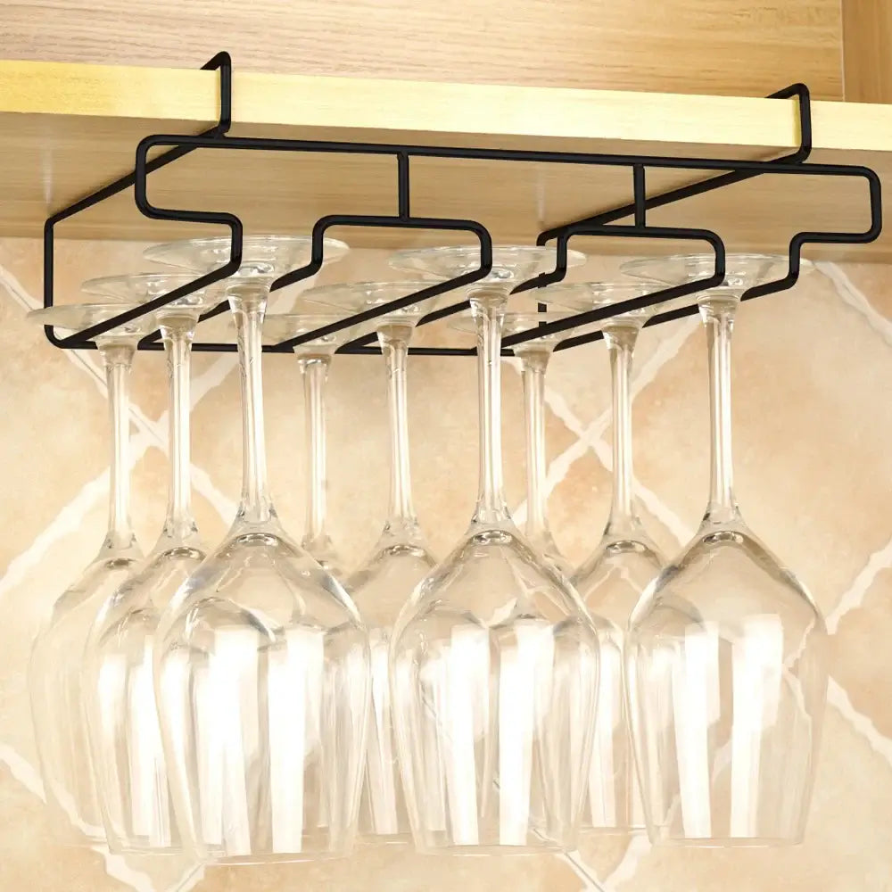 SipStyle™ Hanging Wine Glass Rack – Elegant Cabinet Stemware Organizer